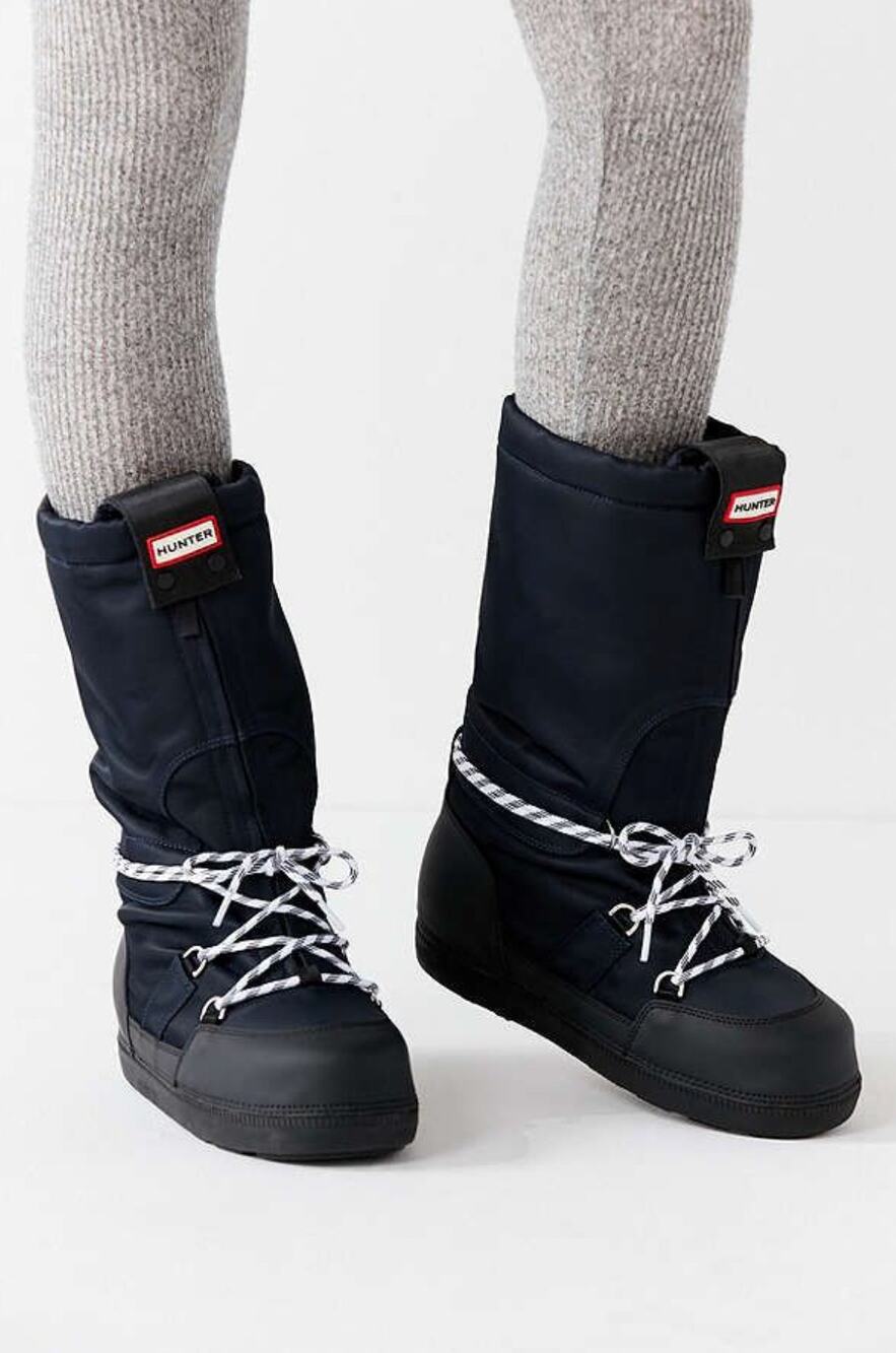 Hunter 77 HR Hour Navy Blue Insulated Moon Snow Boots Size 5/EU 36